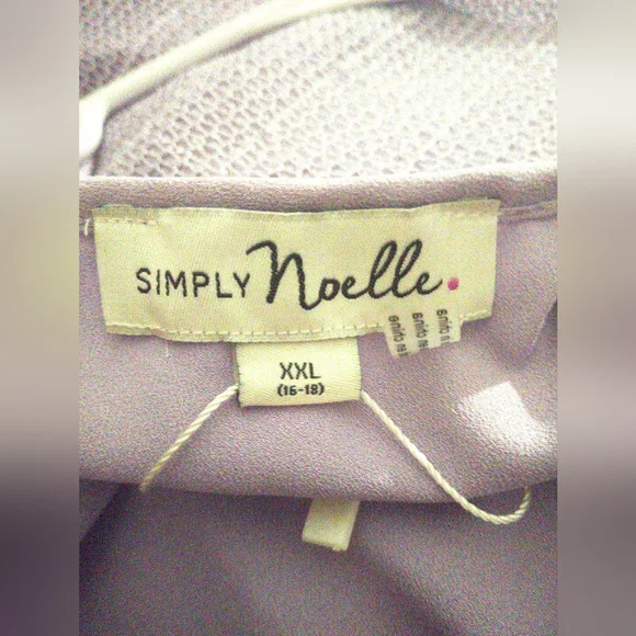 🦩SIMPLY NOELLE Plus Size Pullover Sleeveless Tunic Tank Lavender Mesh Overlay - Picture 14 of 16